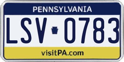 PA license plate LSV0783