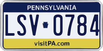 PA license plate LSV0784