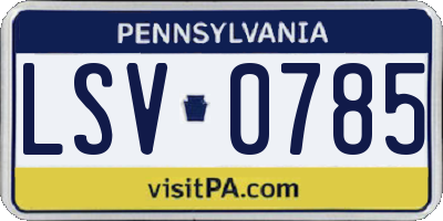 PA license plate LSV0785