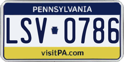 PA license plate LSV0786