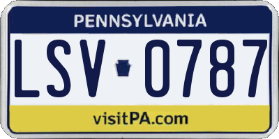 PA license plate LSV0787