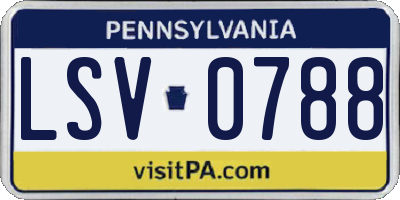 PA license plate LSV0788
