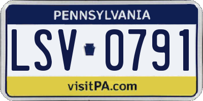 PA license plate LSV0791