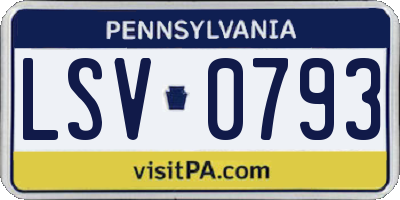 PA license plate LSV0793
