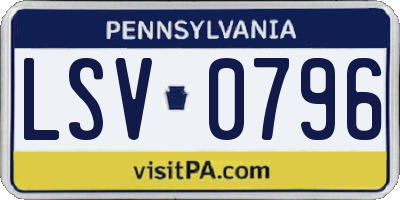 PA license plate LSV0796