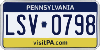 PA license plate LSV0798