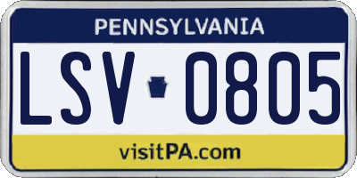 PA license plate LSV0805
