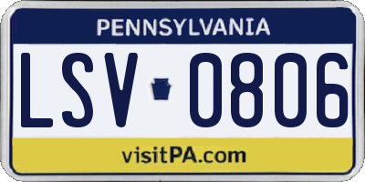 PA license plate LSV0806
