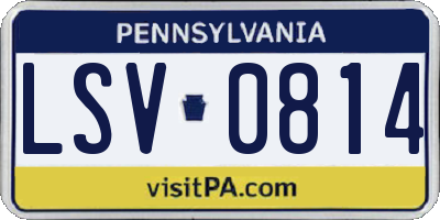 PA license plate LSV0814
