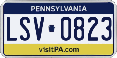 PA license plate LSV0823