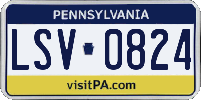 PA license plate LSV0824