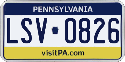 PA license plate LSV0826