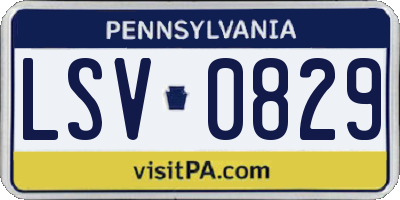 PA license plate LSV0829