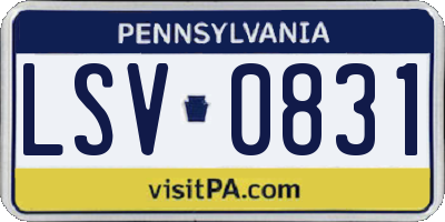 PA license plate LSV0831