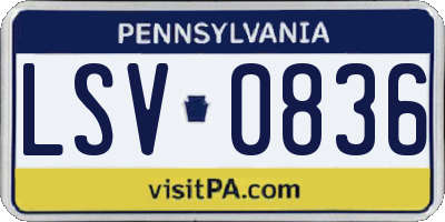 PA license plate LSV0836