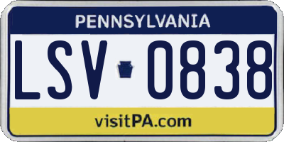 PA license plate LSV0838