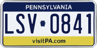 PA license plate LSV0841