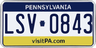 PA license plate LSV0843