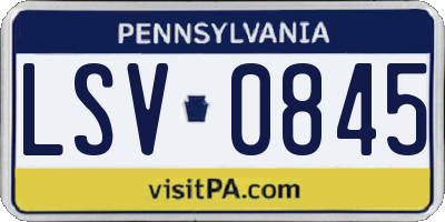 PA license plate LSV0845