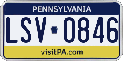 PA license plate LSV0846