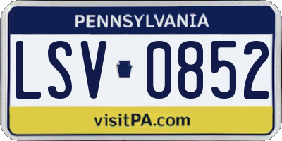 PA license plate LSV0852