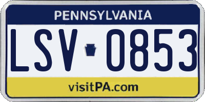 PA license plate LSV0853