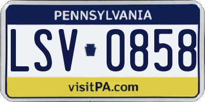 PA license plate LSV0858