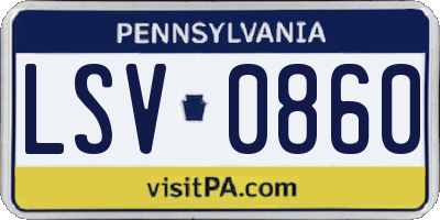 PA license plate LSV0860