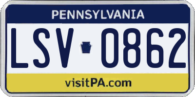 PA license plate LSV0862