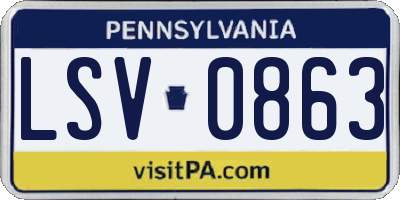PA license plate LSV0863