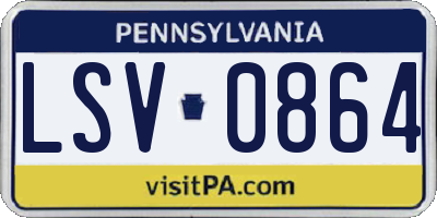 PA license plate LSV0864