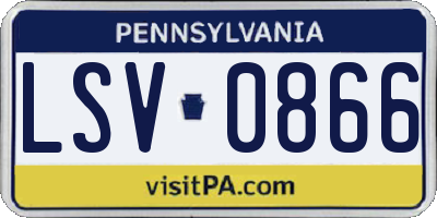 PA license plate LSV0866