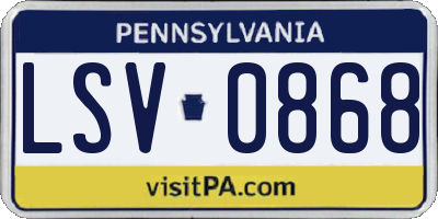 PA license plate LSV0868