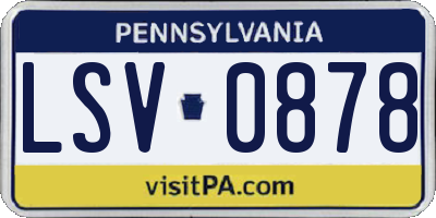 PA license plate LSV0878