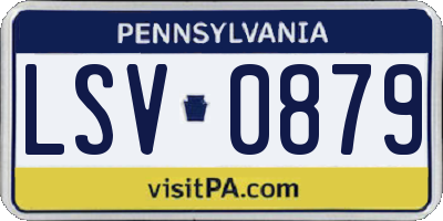 PA license plate LSV0879