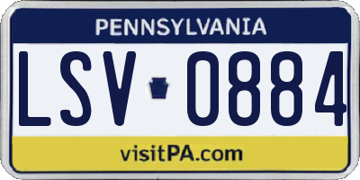 PA license plate LSV0884