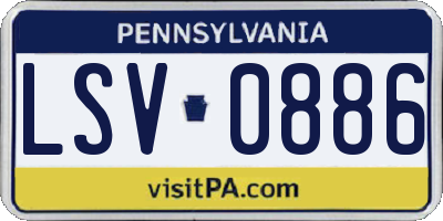 PA license plate LSV0886