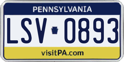 PA license plate LSV0893