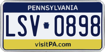 PA license plate LSV0898