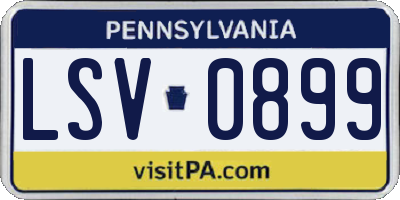 PA license plate LSV0899