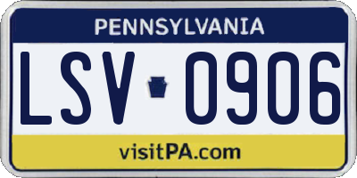 PA license plate LSV0906