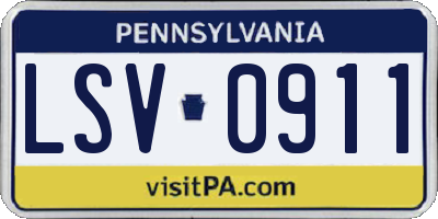 PA license plate LSV0911