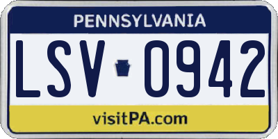 PA license plate LSV0942