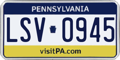 PA license plate LSV0945