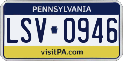 PA license plate LSV0946