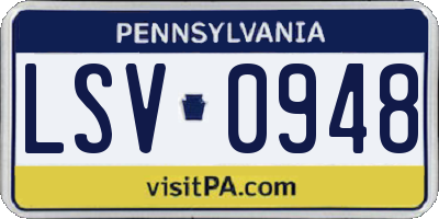 PA license plate LSV0948