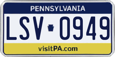 PA license plate LSV0949