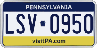 PA license plate LSV0950
