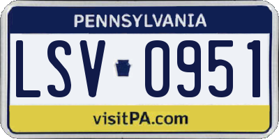 PA license plate LSV0951