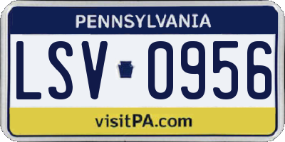 PA license plate LSV0956